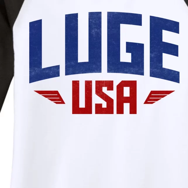 USA Luge Team Women's Tri-Blend 3/4-Sleeve Raglan Shirt