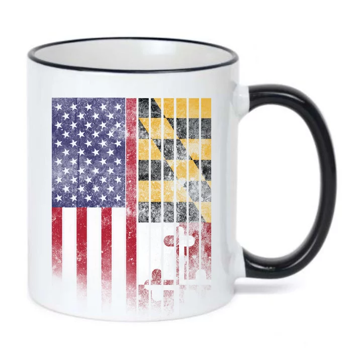 USA Maryland Flag Black Color Changing Mug