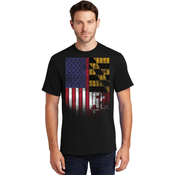 USA Maryland Flag Tall T-Shirt