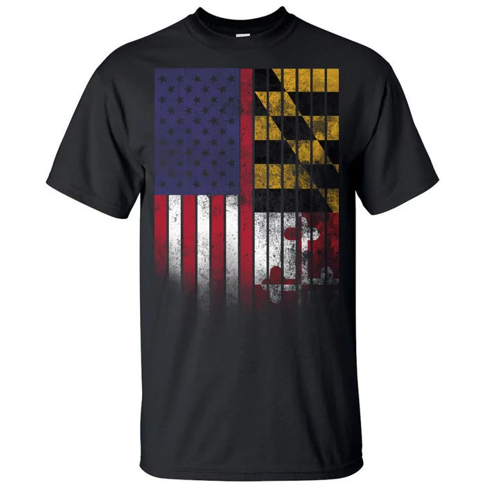 USA Maryland Flag Tall T-Shirt