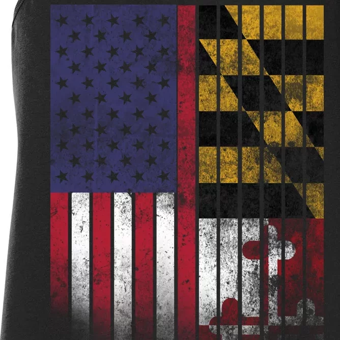 USA Maryland Flag Women's Racerback Tank