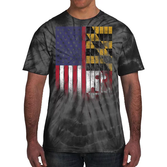 USA Maryland Flag Tie-Dye T-Shirt