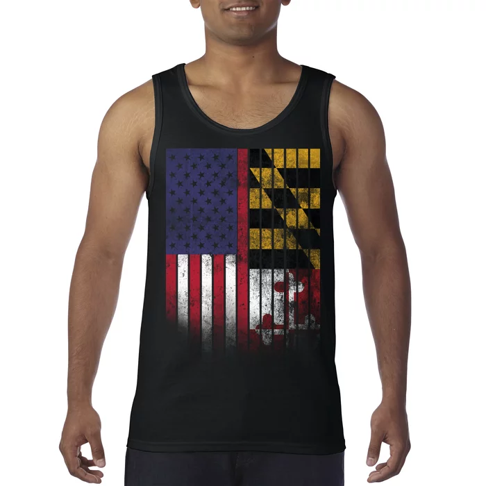 USA Maryland Flag Tank Top