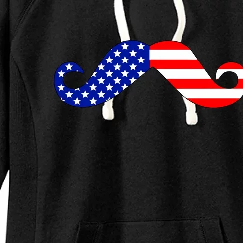 USA Mustache American Stache Women's Fleece Hoodie