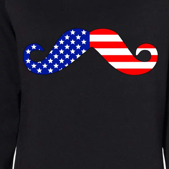 USA Mustache American Stache Womens California Wash Sweatshirt