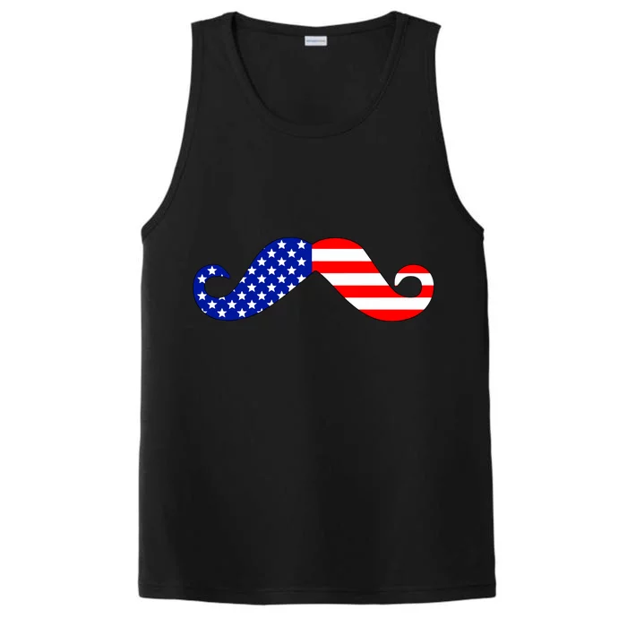 USA Mustache American Stache Performance Tank