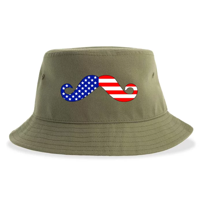 USA Mustache American Stache Sustainable Bucket Hat