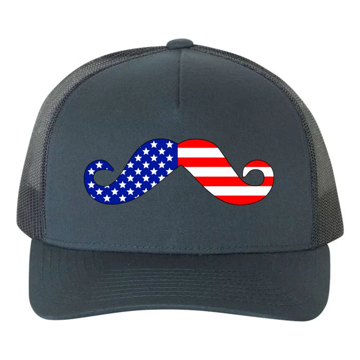 USA Mustache American Stache Yupoong Adult 5-Panel Trucker Hat