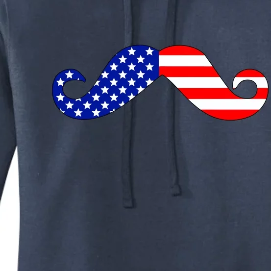 USA Mustache American Stache Women's Pullover Hoodie