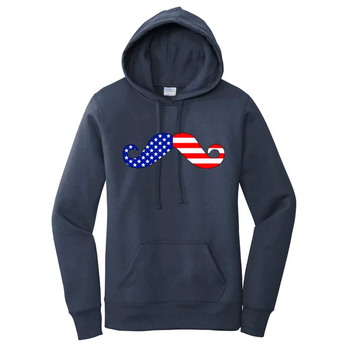 USA Mustache American Stache Women's Pullover Hoodie