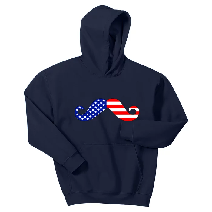 USA Mustache American Stache Kids Hoodie