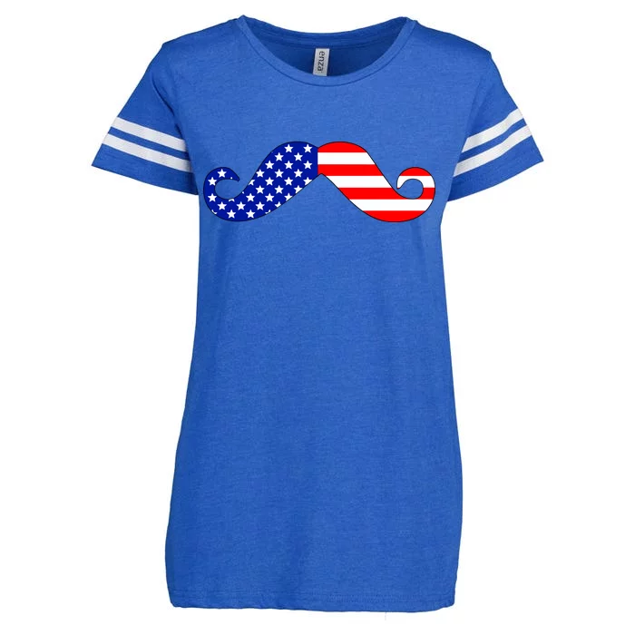 USA Mustache American Stache Enza Ladies Jersey Football T-Shirt