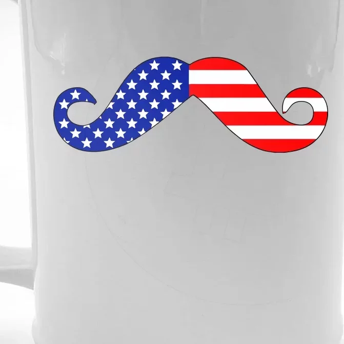 USA Mustache American Stache Front & Back Beer Stein