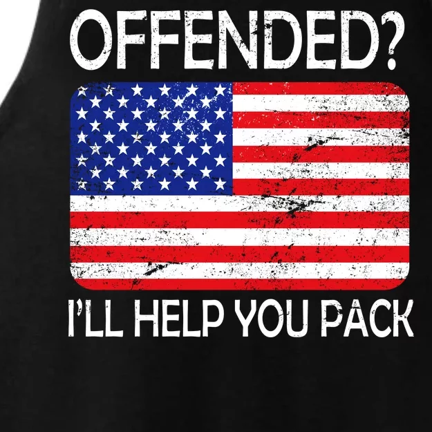 USA Offended I'll Help You Pack Ladies Tri-Blend Wicking Tank