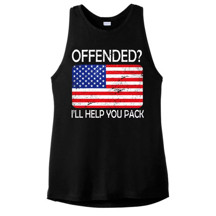 USA Offended I'll Help You Pack Ladies Tri-Blend Wicking Tank