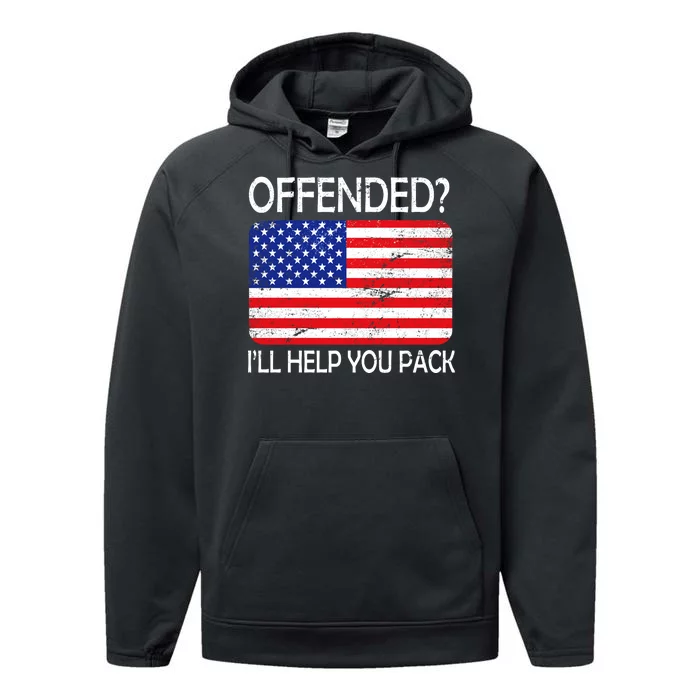 USA Offended I'll Help You Pack Performance Fleece Hoodie