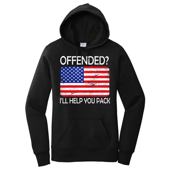 USA Offended I'll Help You Pack Women's Pullover Hoodie