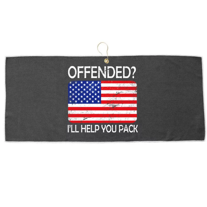 USA Offended I'll Help You Pack Large Microfiber Waffle Golf Towel