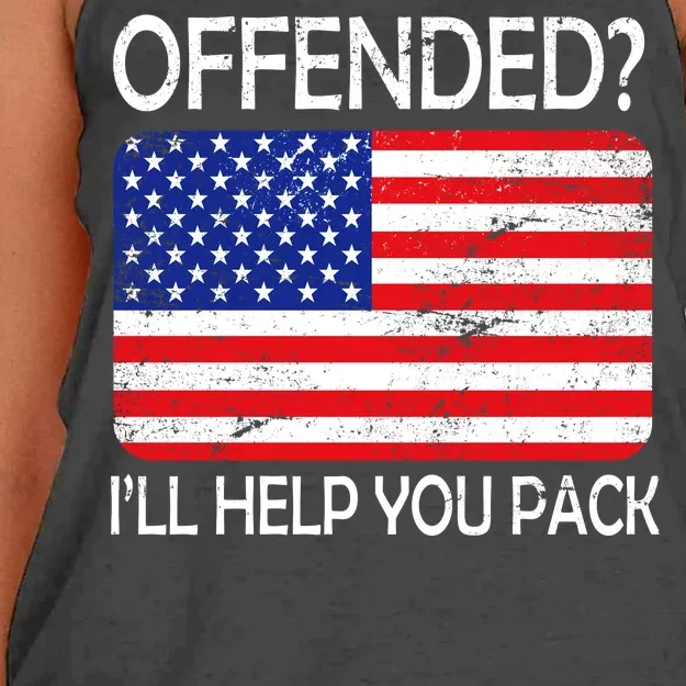 USA Offended I'll Help You Pack Women's Knotted Racerback Tank