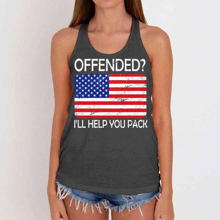 USA Offended I'll Help You Pack Women's Knotted Racerback Tank