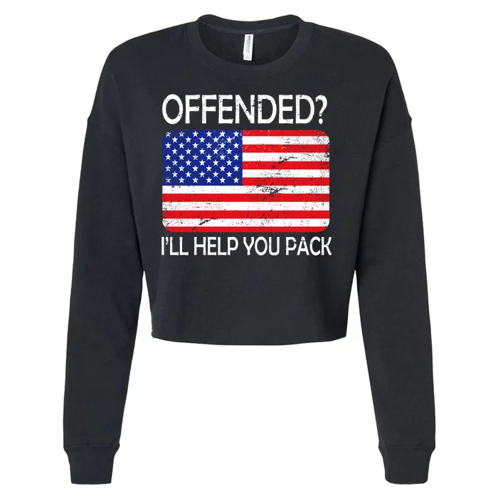 USA Offended I'll Help You Pack Cropped Pullover Crew