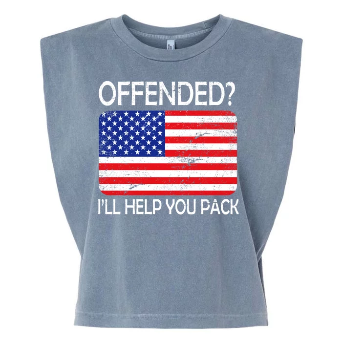 USA Offended I'll Help You Pack Garment-Dyed Women's Muscle Tee