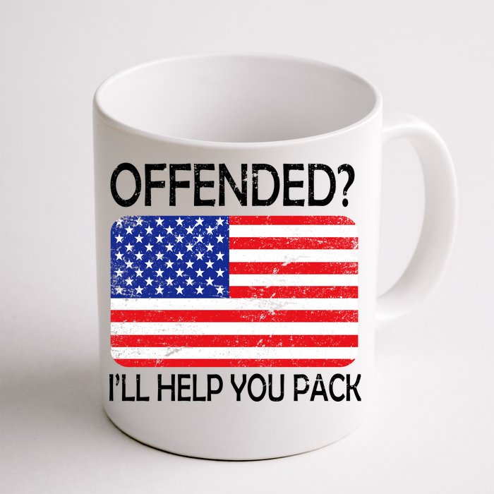 USA Offended I'll Help You Pack Front & Back Coffee Mug