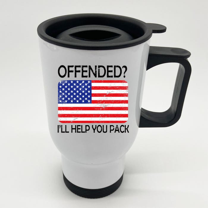 USA Offended I'll Help You Pack Front & Back Stainless Steel Travel Mug