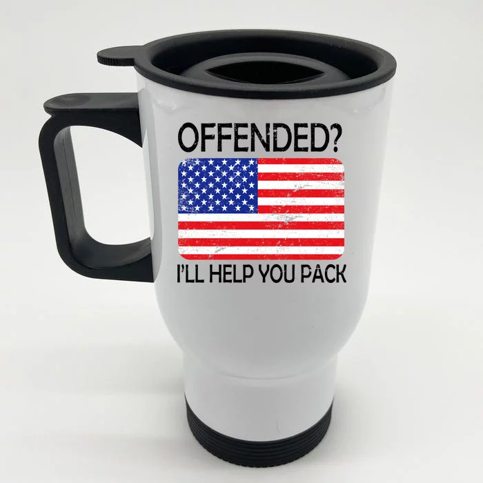 USA Offended I'll Help You Pack Front & Back Stainless Steel Travel Mug