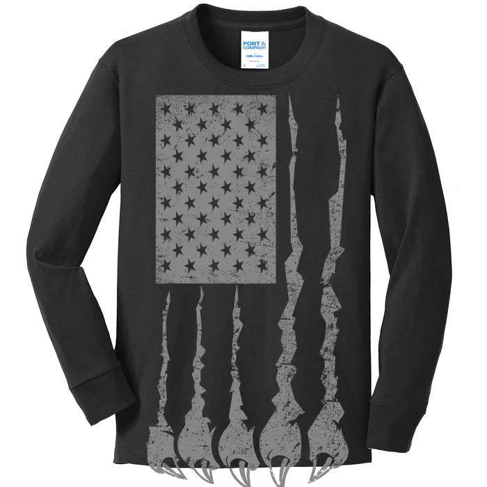 USA Panther Claw Kids Long Sleeve Shirt