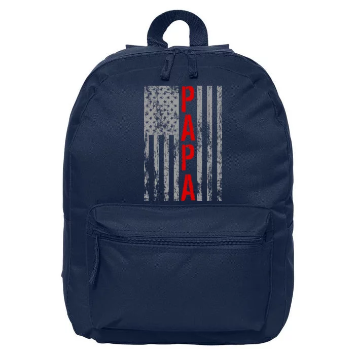 USA PAPA Retro Vintage Flag 16 in Basic Backpack