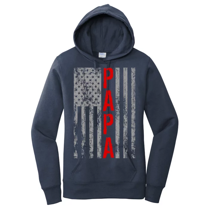 USA PAPA Retro Vintage Flag Women's Pullover Hoodie