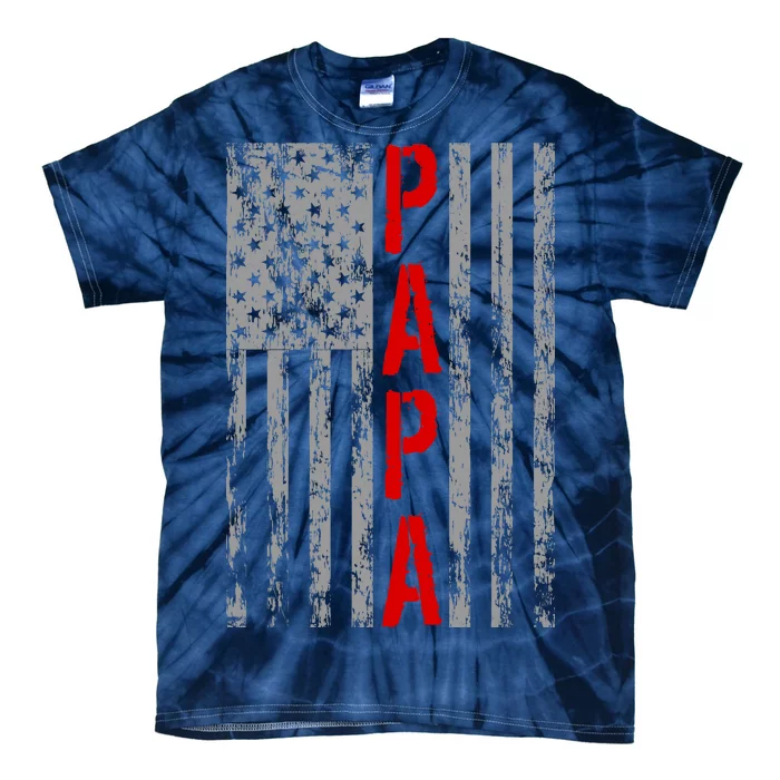 USA PAPA Retro Vintage Flag Tie-Dye T-Shirt