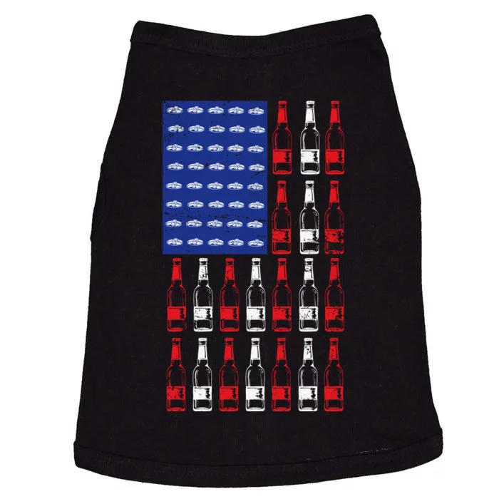 USA Patriotic Beer Bottle American Flag Doggie Tank