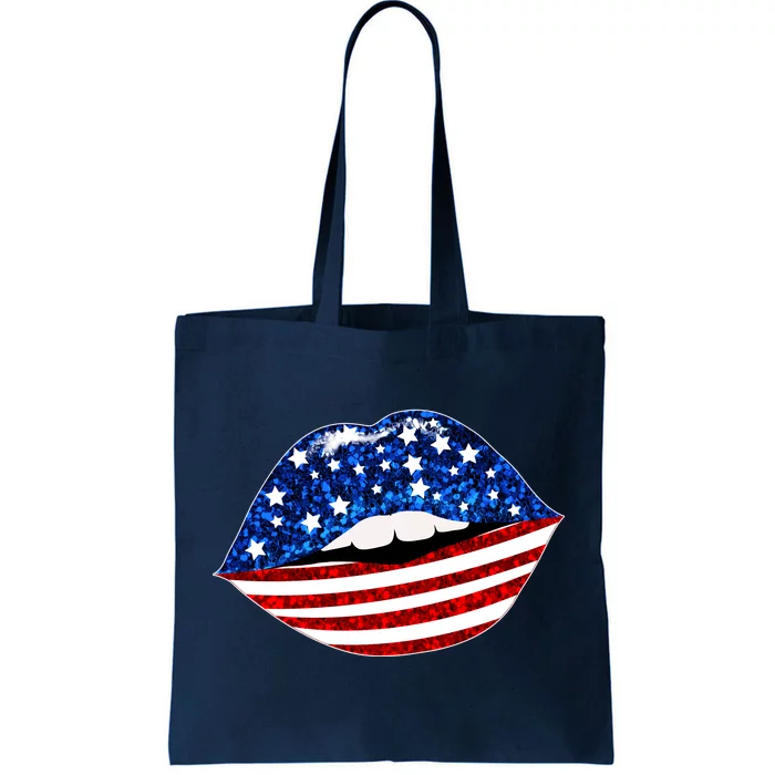 USA Patriotic Lips Of America Tote Bag