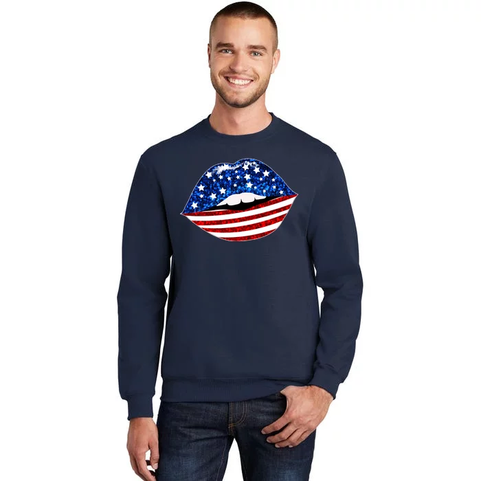 USA Patriotic Lips Of America Tall Sweatshirt