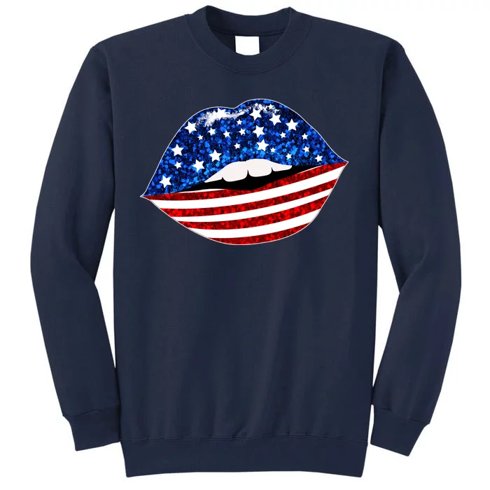 USA Patriotic Lips Of America Tall Sweatshirt