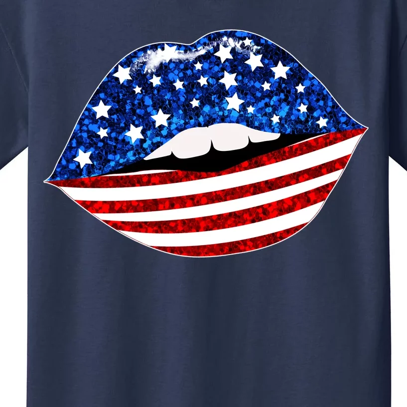 USA Patriotic Lips Of America Kids T-Shirt