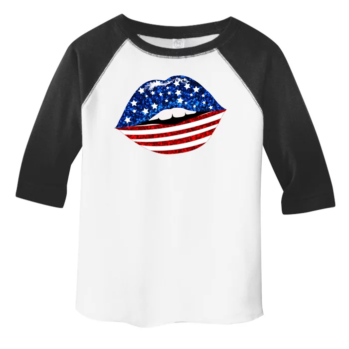 USA Patriotic Lips Of America Toddler Fine Jersey T-Shirt