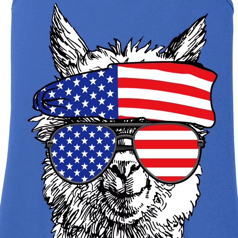 USA Patriotic Llama Ladies Essential Tank