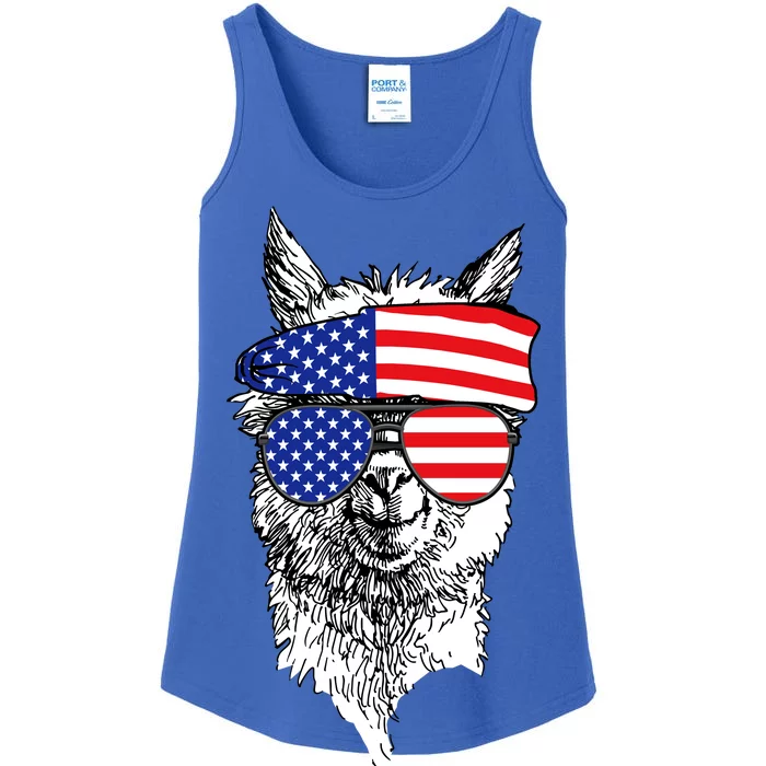 USA Patriotic Llama Ladies Essential Tank