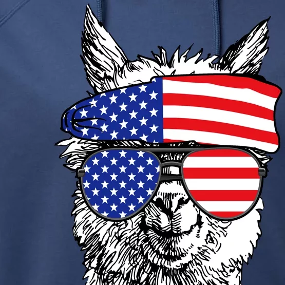 USA Patriotic Llama Performance Fleece Hoodie