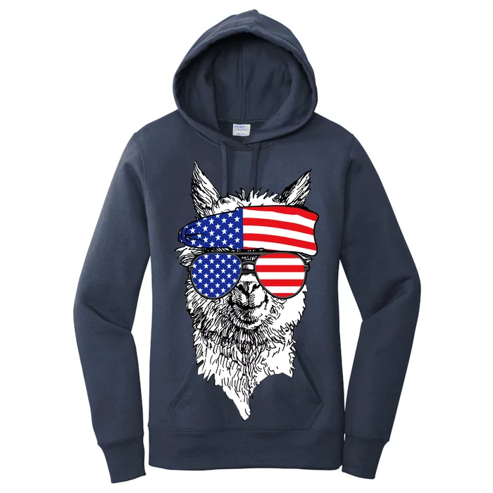 USA Patriotic Llama Women's Pullover Hoodie