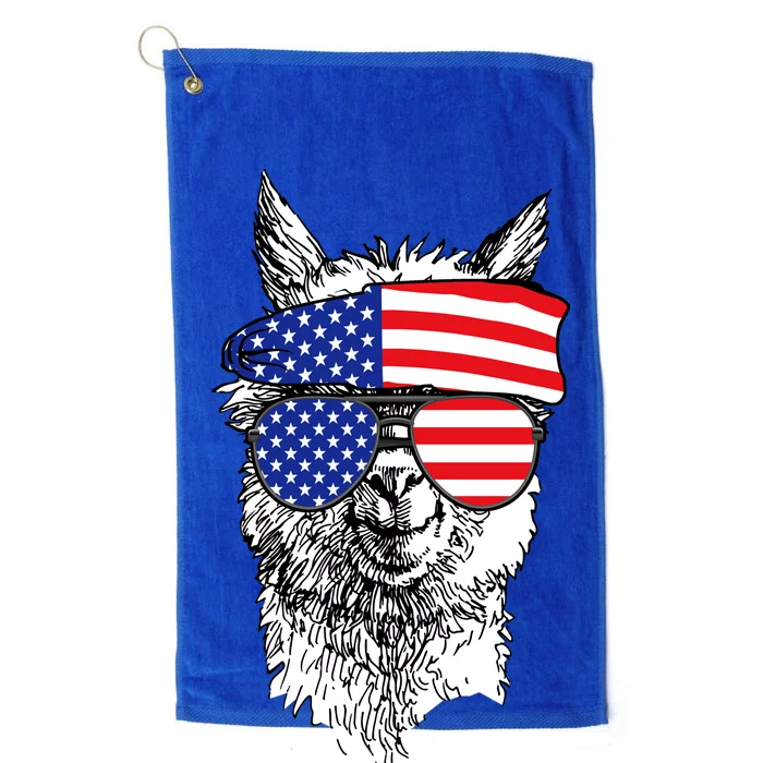 USA Patriotic Llama Platinum Collection Golf Towel