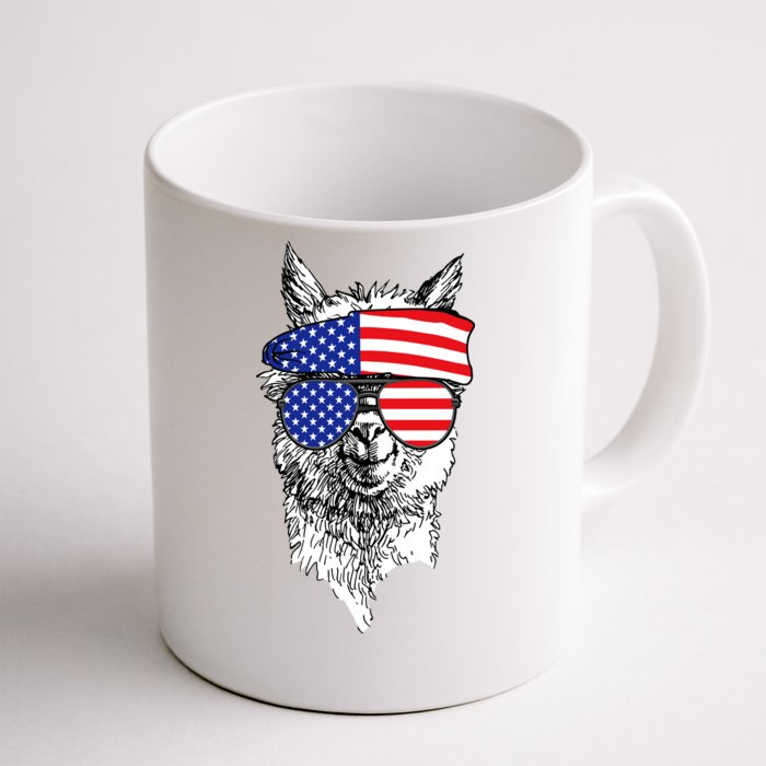 USA Patriotic Llama Front & Back Coffee Mug