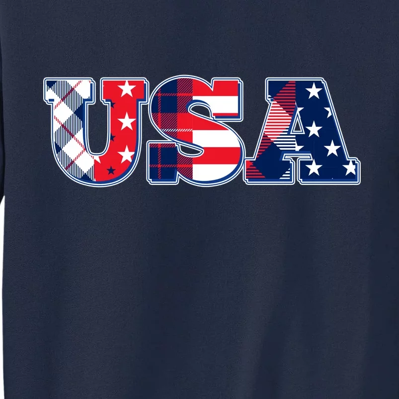 USA Patriotic Logo Star Stripes Patterns Tall Sweatshirt