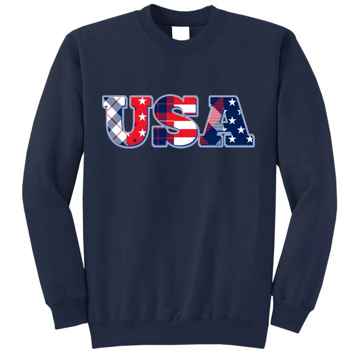 USA Patriotic Logo Star Stripes Patterns Tall Sweatshirt