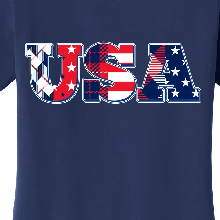 USA Patriotic Logo Star Stripes Patterns Women's T-Shirt