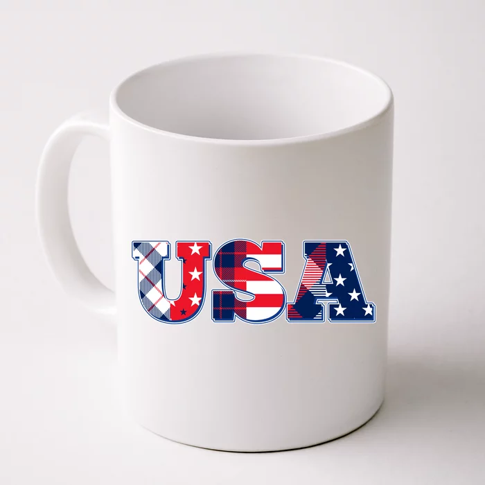 USA Patriotic Logo Star Stripes Patterns Front & Back Coffee Mug