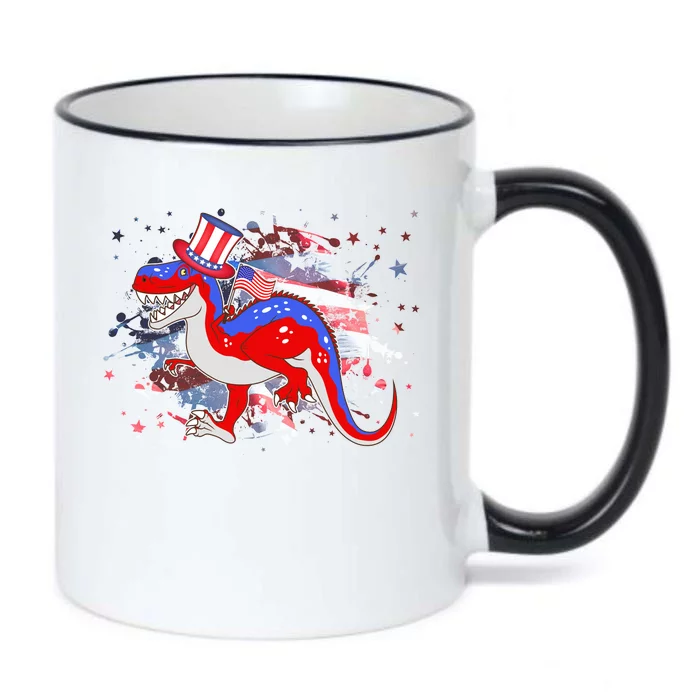 USA Patriotic Presidential Dinosaur Black Color Changing Mug